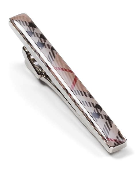 burberry check tie bar